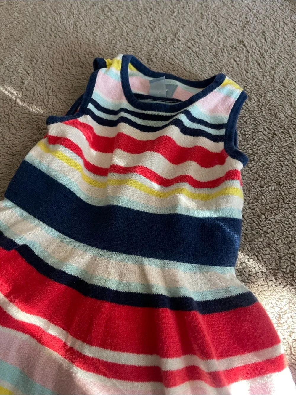 Gap Navy & Multi-Color Striped Sleeveless Dress